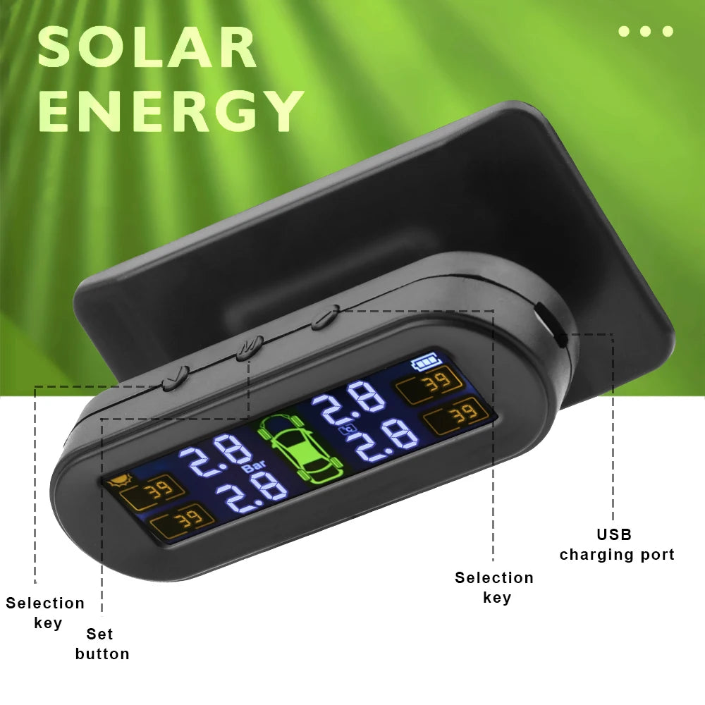 Smart Solar-Powered Tire Pressure Monitoring System (TPMS)