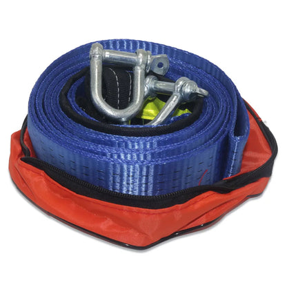 5M High-Strength Nylon Towing Rope with U Hooks & Reflective Light – 8-Ton Capacity